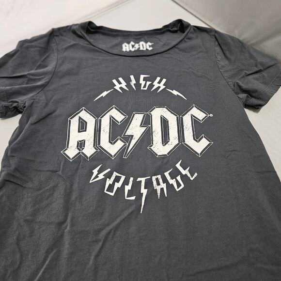 ACDC High Voltage T-Shirt Size Small Adult Dark Gray Grey Womens Top - Picture 1 of 5
